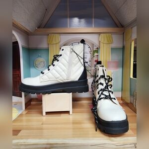 Girl Quilted Combat Boots